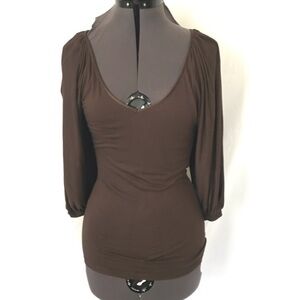 🔴CLEARANCE🔴 Size S Arden B Brown Ballon Sleeve Top